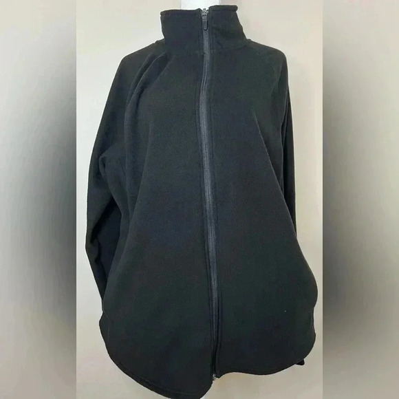 EUC Old Navy Go-Warm Performance Fleece Full Zip Jacket, Black, Size 2X (20/22) - Picture 2 of 7